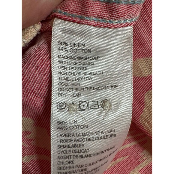 Tommy Bahama Shirt Mens XL Pink Floral Linen Blend Button Up Beach Hawaiian - Picture 6 of 7